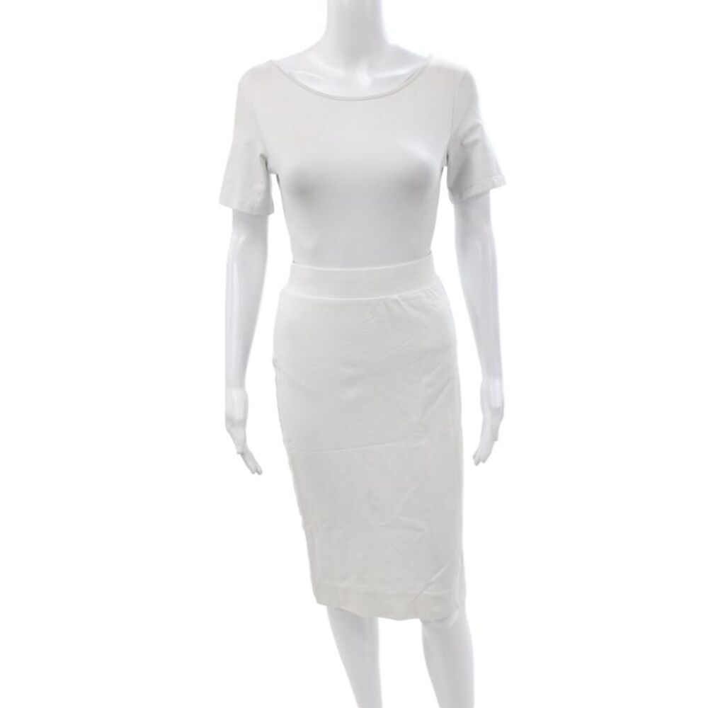 Wear & Flair Womens White Pencil Skirt Knee Length Viscose Size M